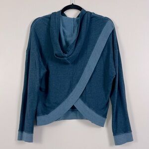 Sundry Merra Cross Back Hoodie Pullover in Navy Medium